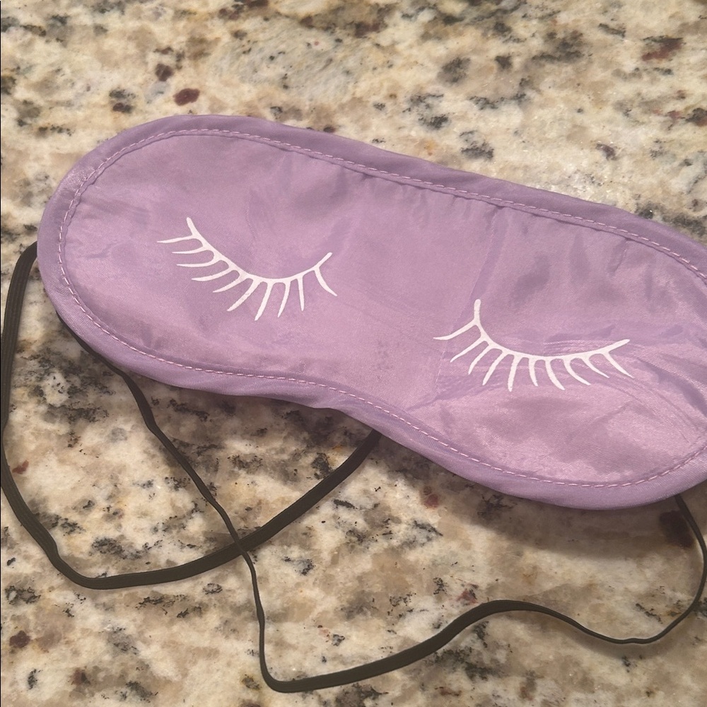 Purple Sleep Mask with Eyelash Design